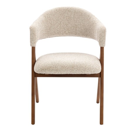 Scaun dining Enna, lemn, material textil, spuma, bej, H.79 cm, MIFU000238-TP
