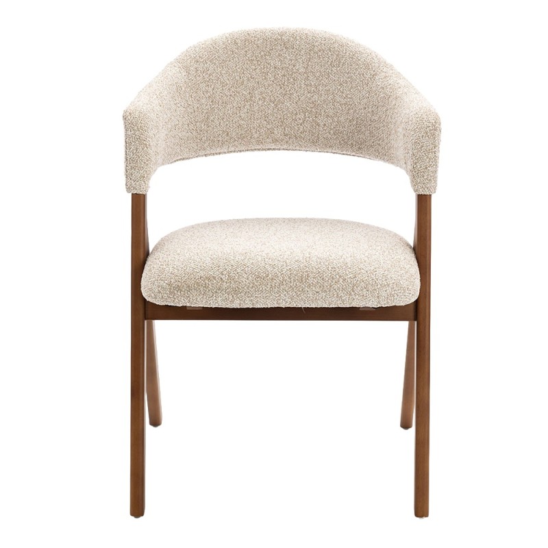Scaun dining Enna, lemn, material textil, spuma, bej, H.79 cm, MIFU000238-TP