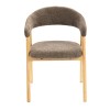 Scaun dining Lendava, lemn, material textil, maro, H.79 cm, MIFU000239-BR