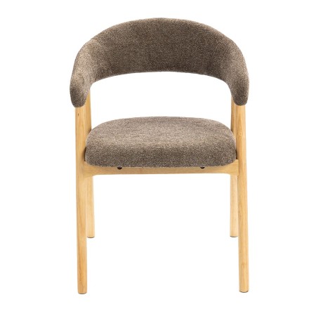 Scaun dining Lendava, lemn, material textil, maro, H.79 cm, MIFU000239-BR