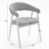 Scaun dining Lendava, lemn, material textil, maro, H.79 cm, MIFU000239-BR