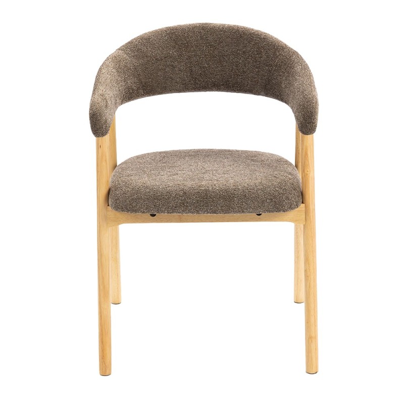 Scaun dining Lendava, lemn, material textil, maro, H.79 cm, MIFU000239-BR