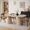 Masa dining Elvas, MDF, ceramica, aspect travertin, bej, L.200 cm, MIFU000240-SD