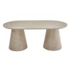 Masa dining Elvas, MDF, ceramica, aspect travertin, bej, L.200 cm, MIFU000240-SD