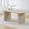 Masa dining Zafra, MDF, aspect travertin, bej, L.200 cm, MIFU000242-SD