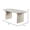 Masa dining Zafra, MDF, aspect travertin, bej, L.200 cm, MIFU000242-SD