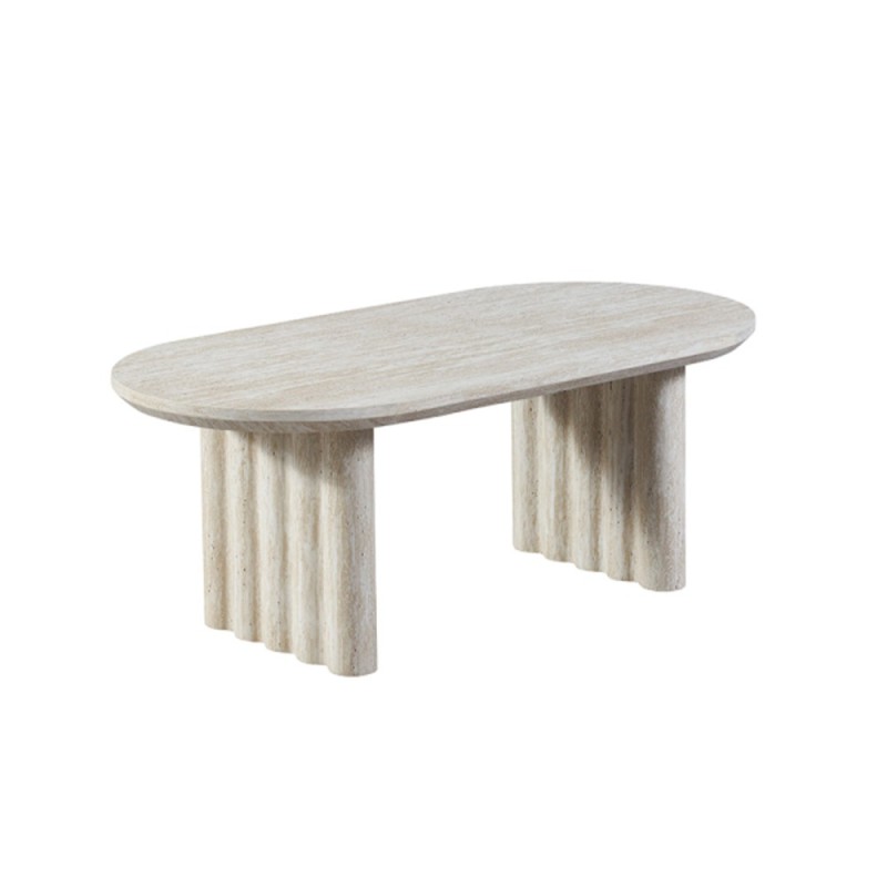 Masuta cafea Zafra, MDF, aspect travertin, bej, L.120 cm, MIFU000243-SD