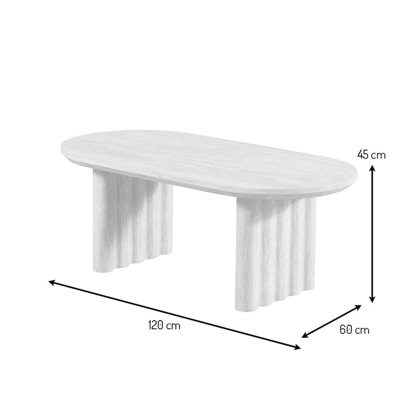 Masuta cafea Zafra, MDF, furnir stejar, maro, L.120 cm, MIFU000243-WALN