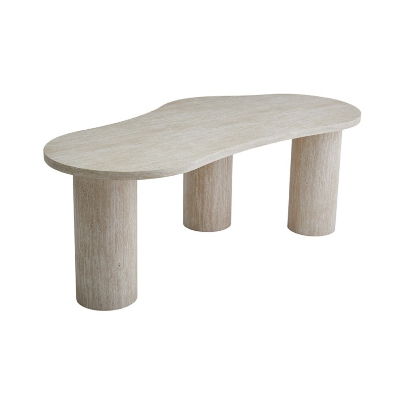 Masa dining Sorano, MDF, aspect travertin, bej, L.210 cm, MIFU000244-SD
