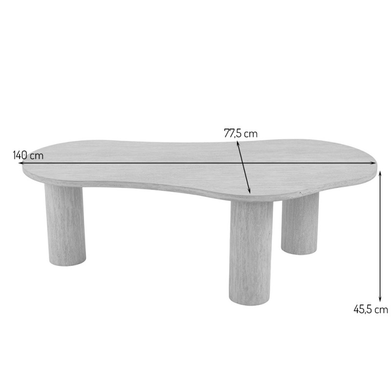Masuta de cafea Sorano, MDF, aspect travertin, bej, L.140 cm, MIFU000245-SD