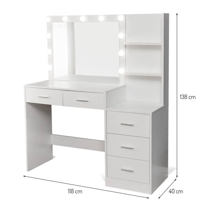 Masa toaleta Tartu, MDF, alba, L.118 cm, MIFU000246-UN