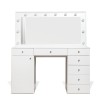 Masa toaleta Erice, MDF, sticla, alba, L.143 cm, MIFU000248-UN