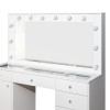 Masa toaleta Erice, MDF, sticla, alba, L.143 cm, MIFU000248-UN