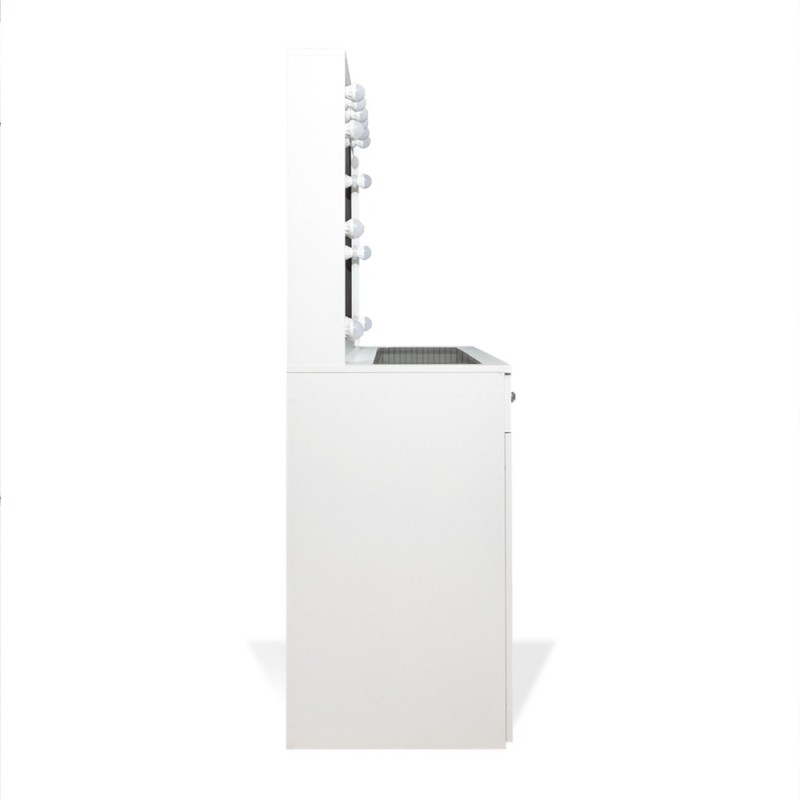 Masa toaleta Erice, MDF, sticla, alba, L.143 cm, MIFU000248-UN