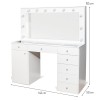 Masa toaleta Erice, MDF, sticla, alba, L.143 cm, MIFU000248-UN