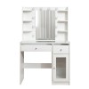 Masa toaleta Voss, MDF, sticla, alba, L.90 cm, MIFU000249-UN