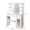 Masa toaleta Voss, MDF, sticla, alba, L.90 cm, MIFU000249-UN