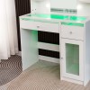 Masa toaleta Voss, MDF, sticla, alba, L.90 cm, MIFU000249-UN
