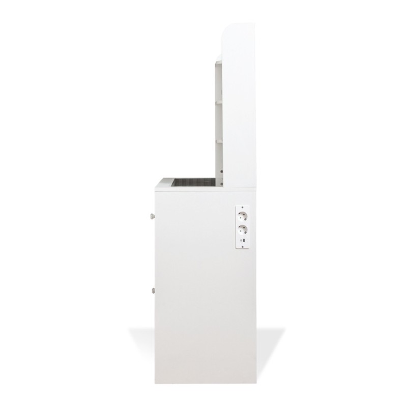 Masa toaleta Voss, MDF, sticla, alba, L.90 cm, MIFU000249-UN