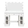Masa toaleta Fulda, MDF, sticla, alba, L.110 cm, MIFU000251-UN