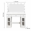 Masa toaleta Fulda, MDF, sticla, alba, L.110 cm, MIFU000251-UN