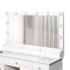 Masa toaleta Fulda, MDF, sticla, alba, L.110 cm, MIFU000251-UN