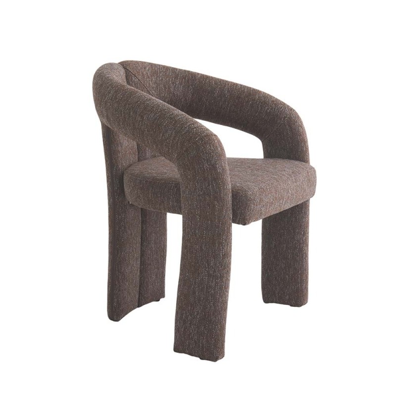 Scaun dining Namur, metal, material textil, spuma, maro, H.77 cm, MIFU000252-BR