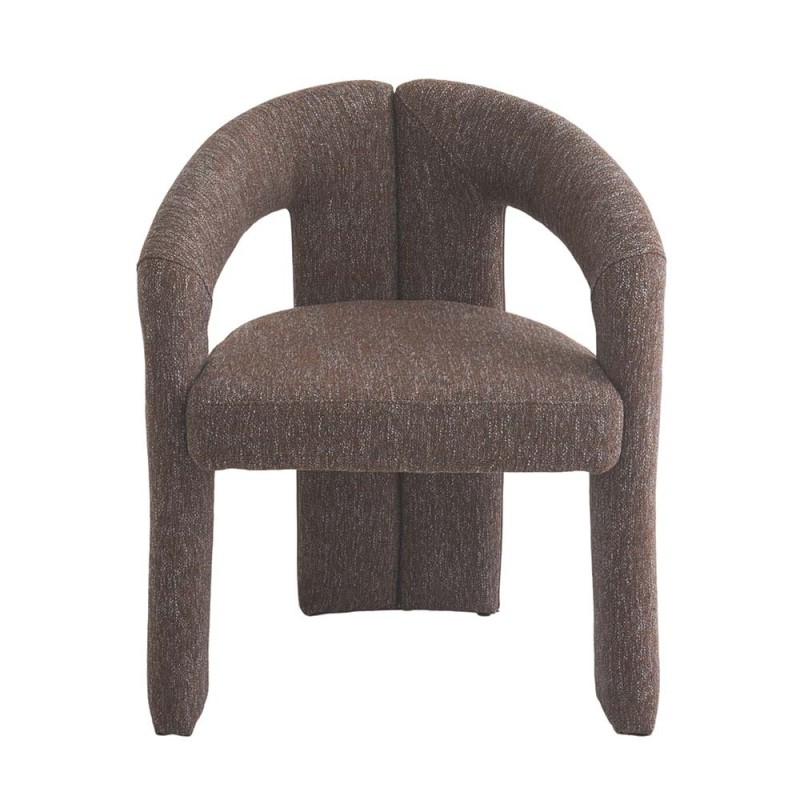 Scaun dining Namur, metal, material textil, spuma, maro, H.77 cm, MIFU000252-BR