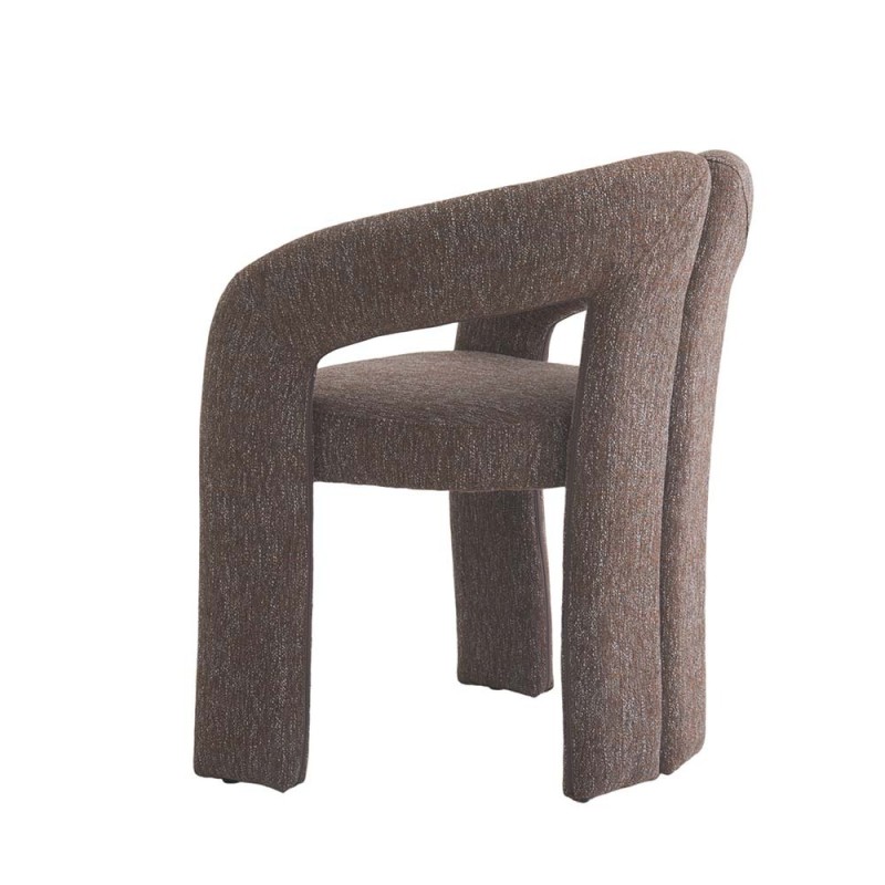 Scaun dining Namur, metal, material textil, spuma, maro, H.77 cm, MIFU000252-BR
