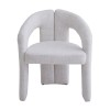 Scaun dining Namur, metal, material textil, spuma, alb, H.77 cm, MIFU000252-WH