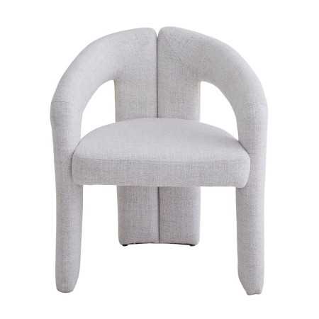Scaun dining Namur, metal, material textil, spuma, alb, H.77 cm, MIFU000252-WH