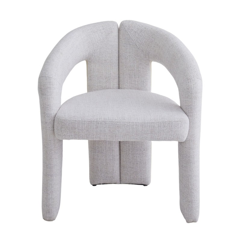 Scaun dining Namur, metal, material textil, spuma, alb, H.77 cm, MIFU000252-WH