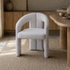 Scaun dining Namur, metal, material textil, spuma, alb, H.77 cm, MIFU000252-WH