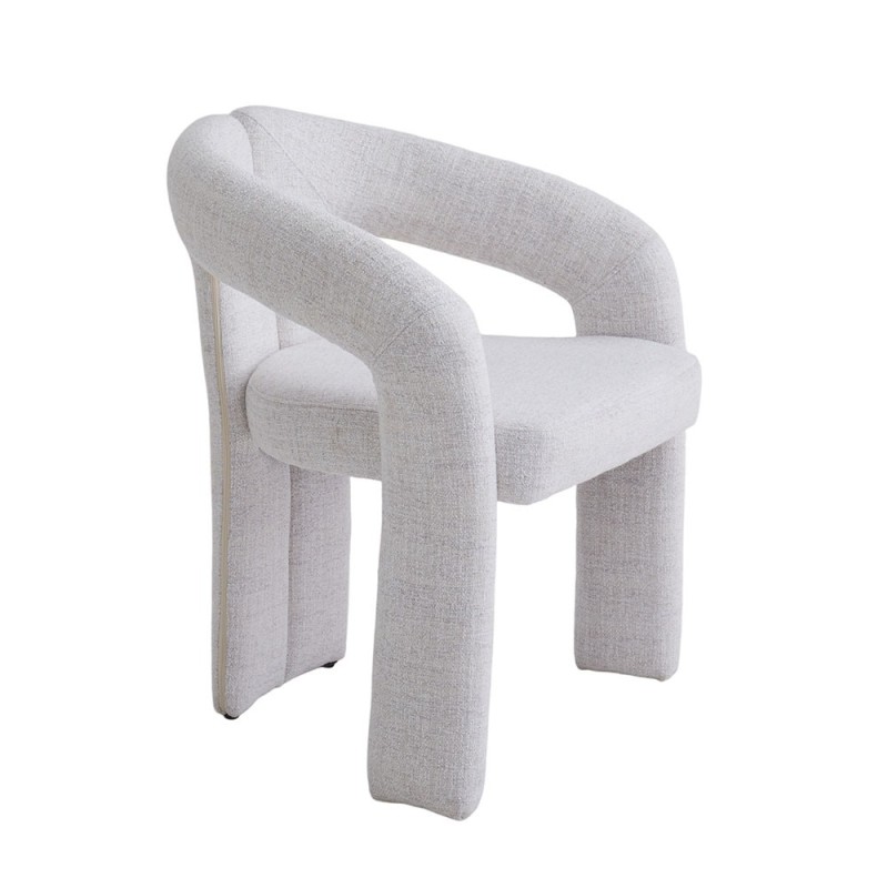 Scaun dining Namur, metal, material textil, spuma, alb, H.77 cm, MIFU000252-WH