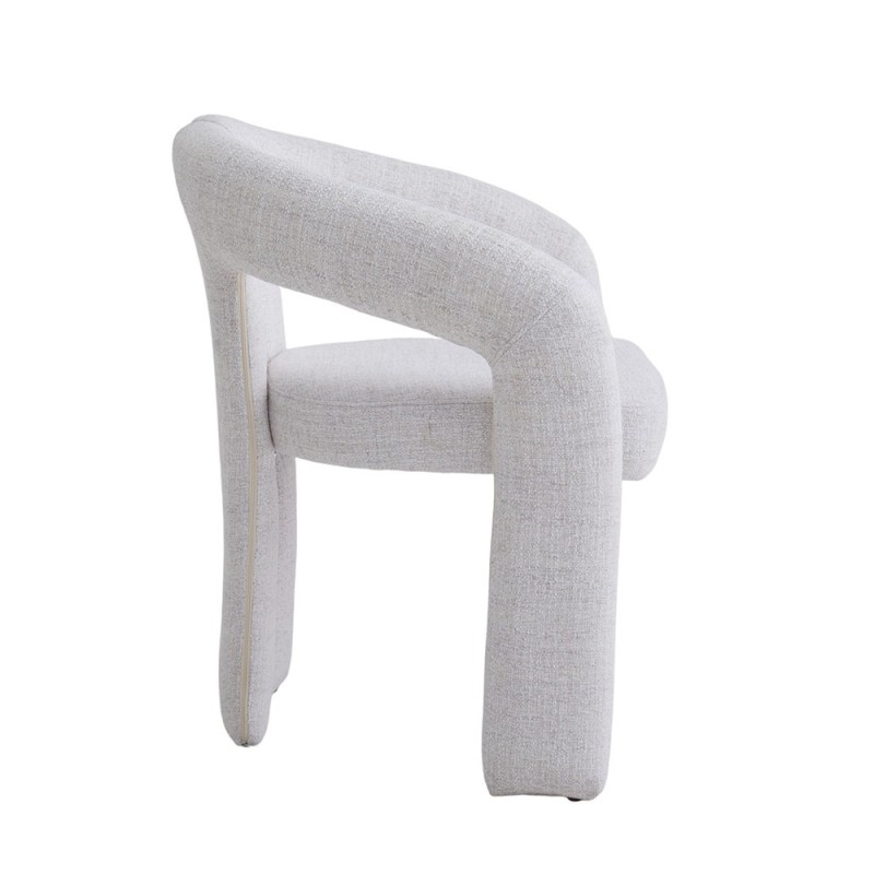 Scaun dining Namur, metal, material textil, spuma, alb, H.77 cm, MIFU000252-WH