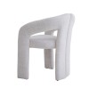 Scaun dining Namur, metal, material textil, spuma, alb, H.77 cm, MIFU000252-WH