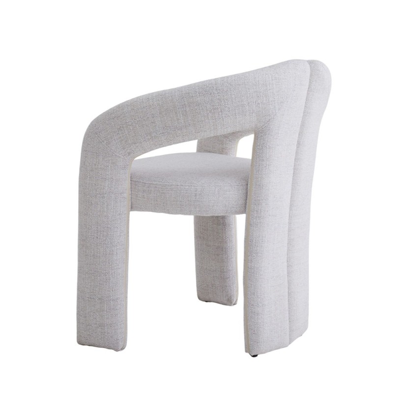 Scaun dining Namur, metal, material textil, spuma, alb, H.77 cm, MIFU000252-WH