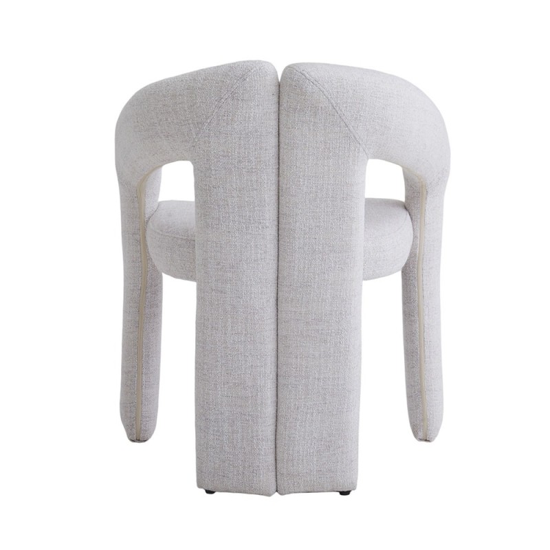 Scaun dining Namur, metal, material textil, spuma, alb, H.77 cm, MIFU000252-WH
