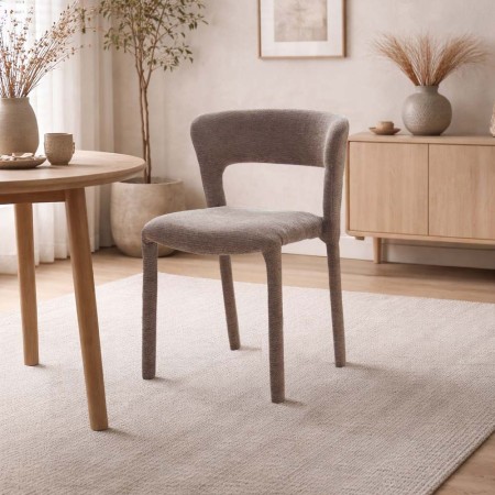 Scaun dining Ghent, metal, material textil, spuma, taupe, H.79 cm, MIFU000253-GY