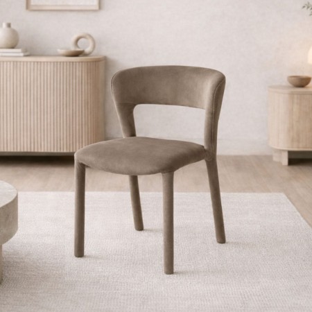 Scaun dining Ghent, metal, catifea, taupe, H.79 cm, MIFU000253-TP