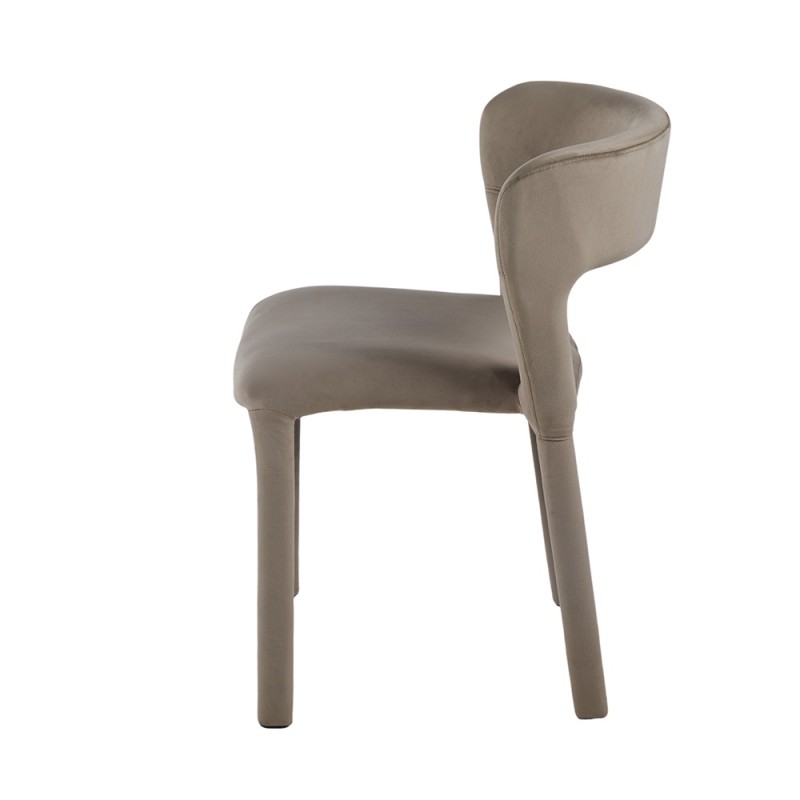 Scaun dining Ghent, metal, catifea, taupe, H.79 cm, MIFU000253-TP