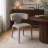 Scaun dining Matera, lemn, catifea, taupe, H.76 cm, MIFU000254-TP