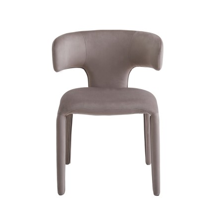 Scaun dining Matera, lemn, catifea, taupe, H.76 cm, MIFU000254-TP