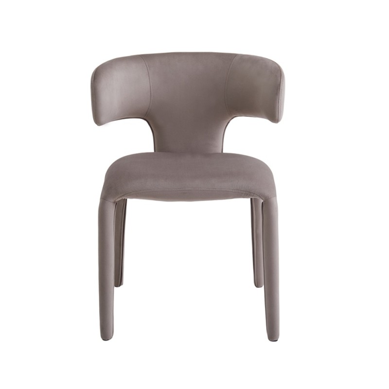 Scaun dining Matera, lemn, catifea, taupe, H.76 cm, MIFU000254-TP