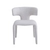 Scaun dining Matera, lemn, material textil, alb, H.76 cm, MIFU000254-WH