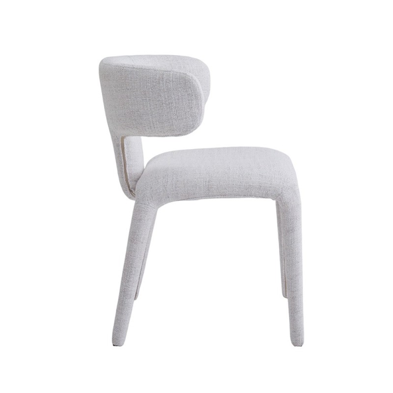 Scaun dining Matera, lemn, material textil, alb, H.76 cm, MIFU000254-WH
