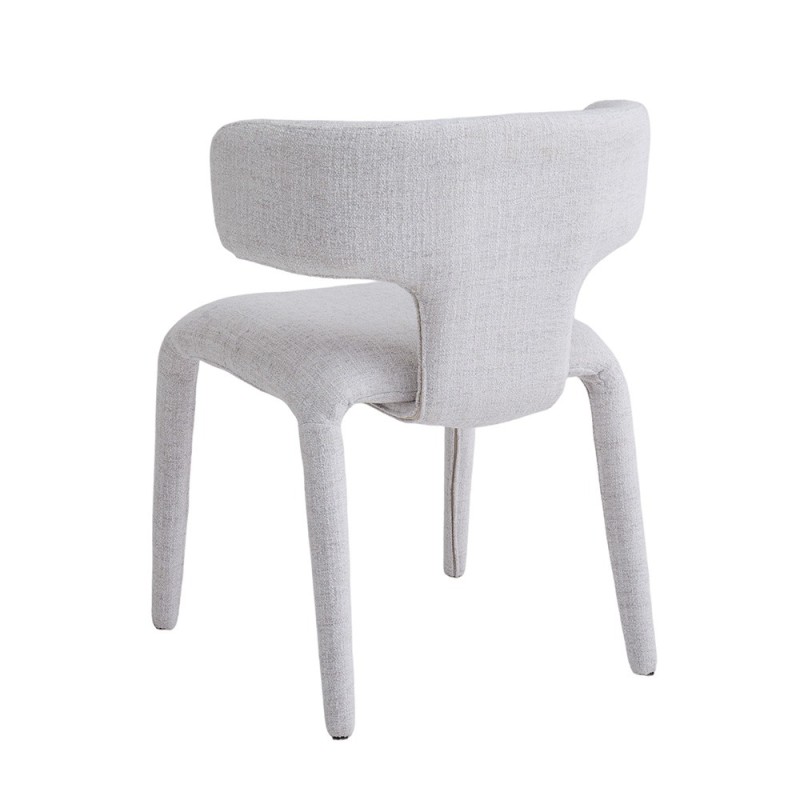 Scaun dining Matera, lemn, material textil, alb, H.76 cm, MIFU000254-WH