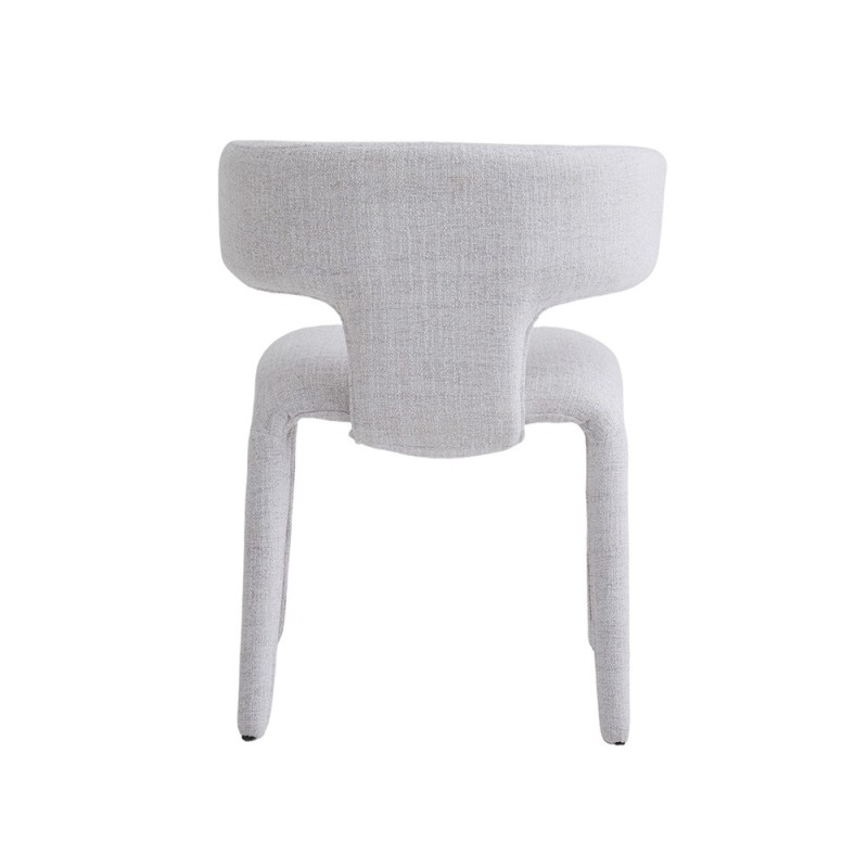 Scaun dining Matera, lemn, material textil, alb, H.76 cm, MIFU000254-WH