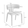 Scaun dining Matera, lemn, material textil, alb, H.76 cm, MIFU000254-WH