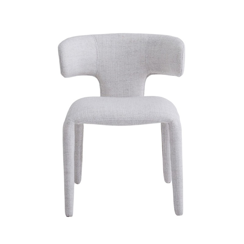 Scaun dining Matera, lemn, material textil, alb, H.76 cm, MIFU000254-WH